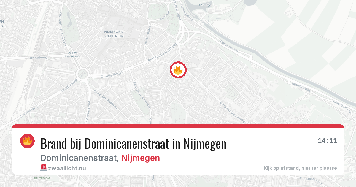 Brand bij Dominicanenstraat in Nijmegen — 13 jul 2026