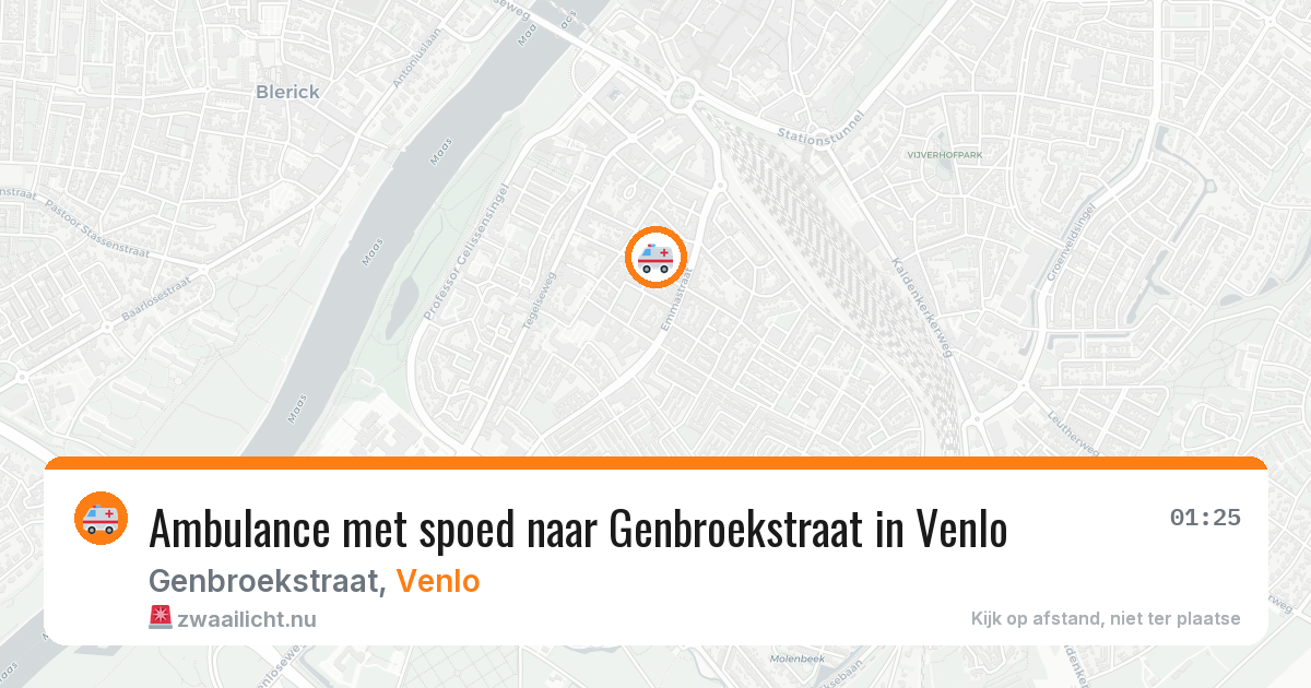 Ambulance met spoed naar Genbroekstraat in Venlo — 23 jul 2026
