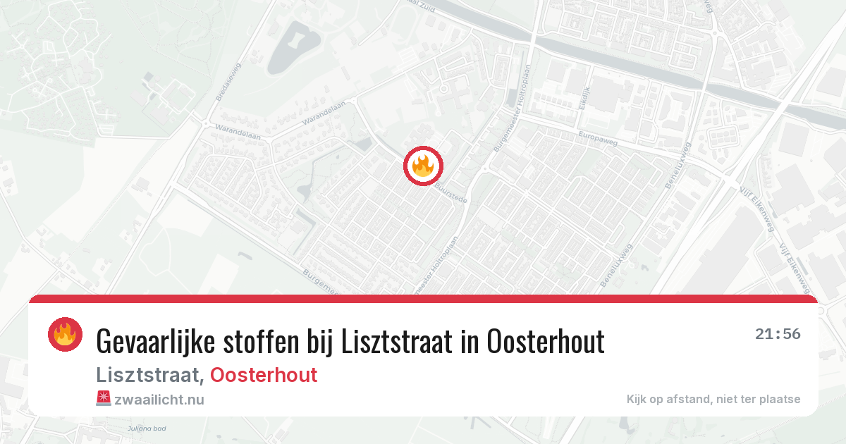 Gevaarlijke stoffen bij Lisztstraat in Oosterhout — 2 mrt 2026