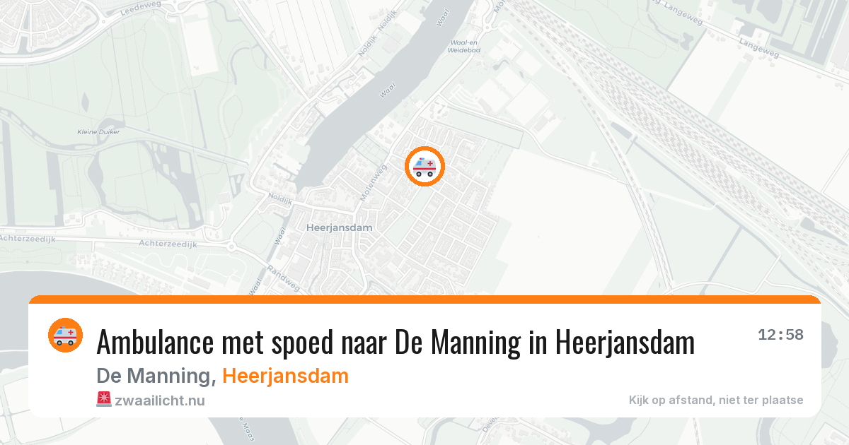 Ambulance met spoed naar De Manning in Heerjansdam — 16 jul 2026