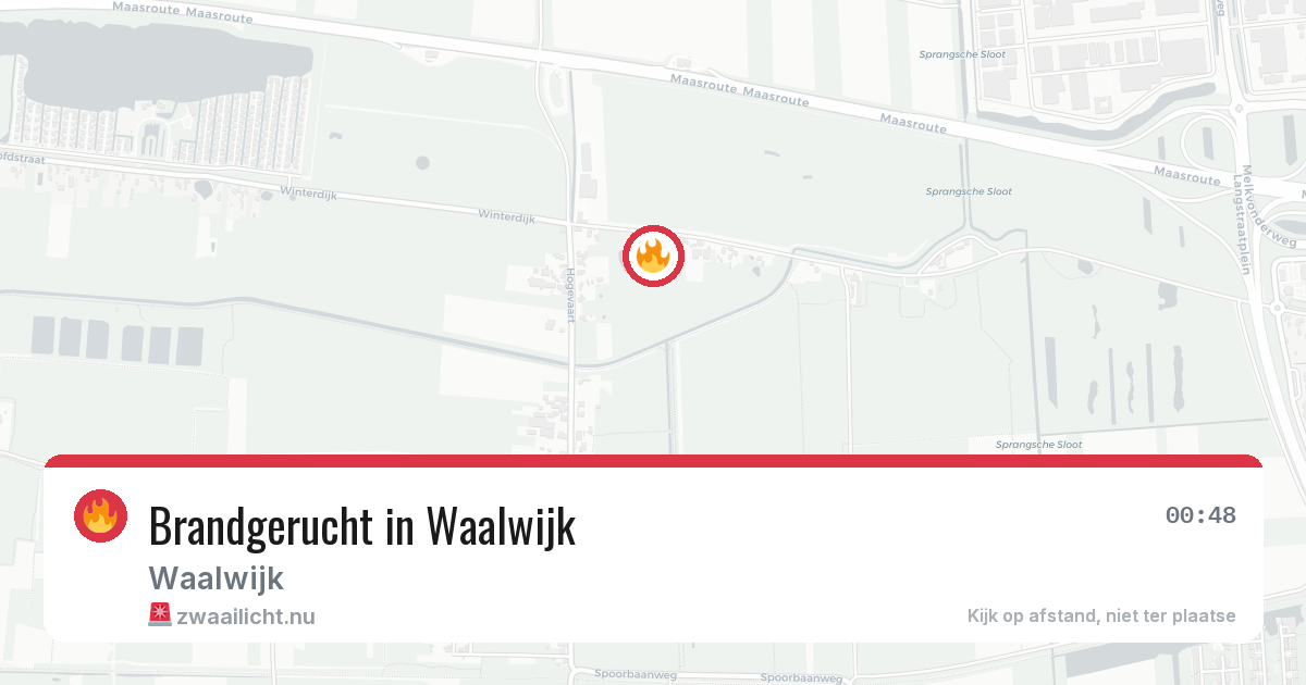Brandgerucht in Waalwijk — 14 mrt 2026