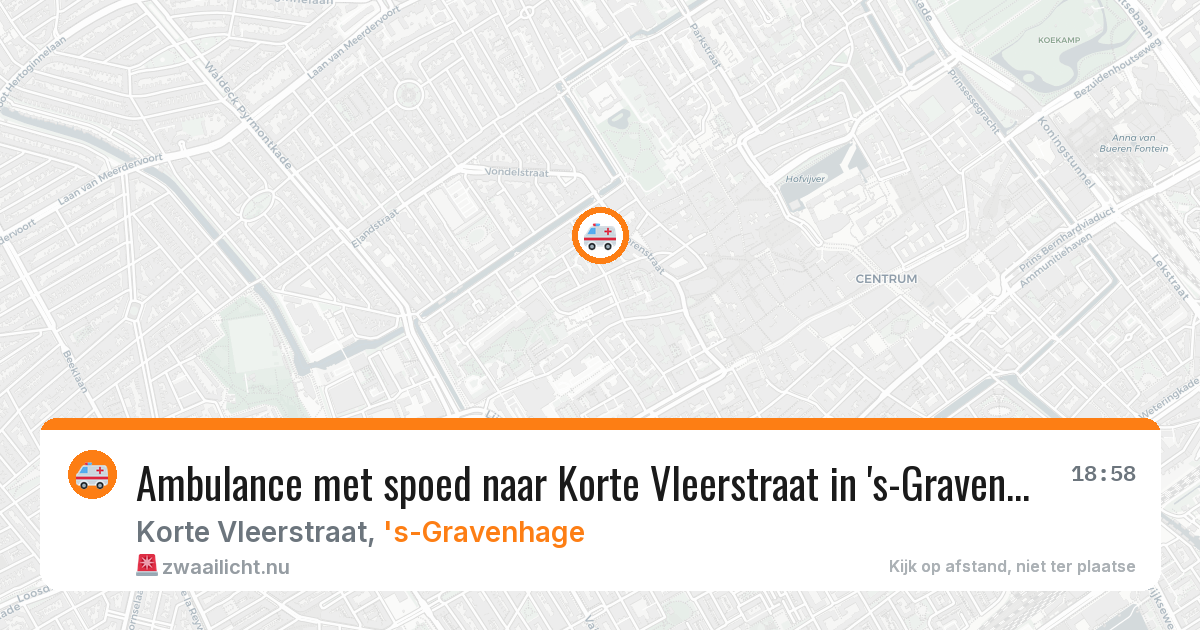 Ambulance met spoed naar Korte Vleerstraat in 's-Gravenhage — 25 jan 2026