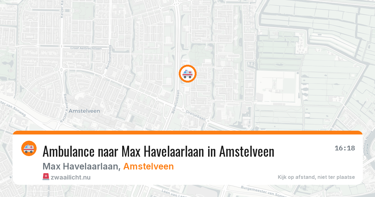 Ambulance naar Max Havelaarlaan in Amstelveen — 13 jul 2026