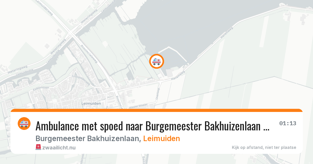 Ambulance met spoed naar Burgemeester Bakhuizenlaan in Leimuiden — 17 jul 2026