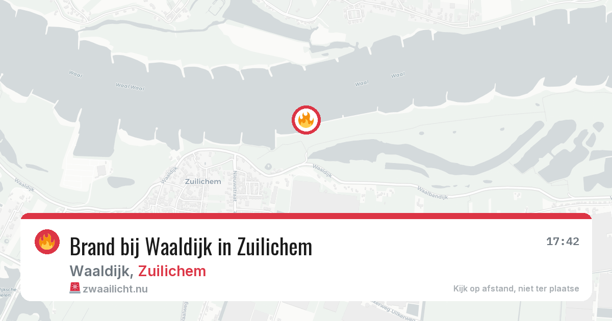 Brand bij Waaldijk in Zuilichem — 13 jul 2026