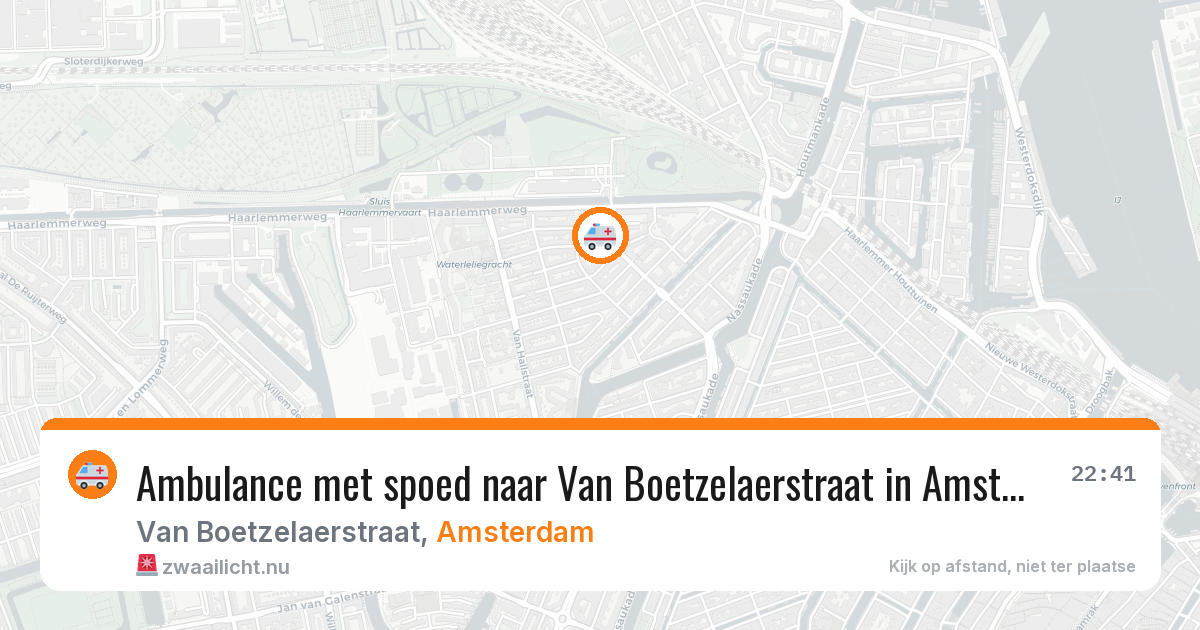 Ambulance met spoed naar Van Boetzelaerstraat in Amsterdam — 17 mei 2026