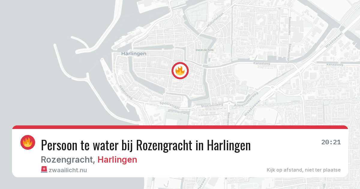 Persoon te water bij Rozengracht in Harlingen — 9 jul 2026