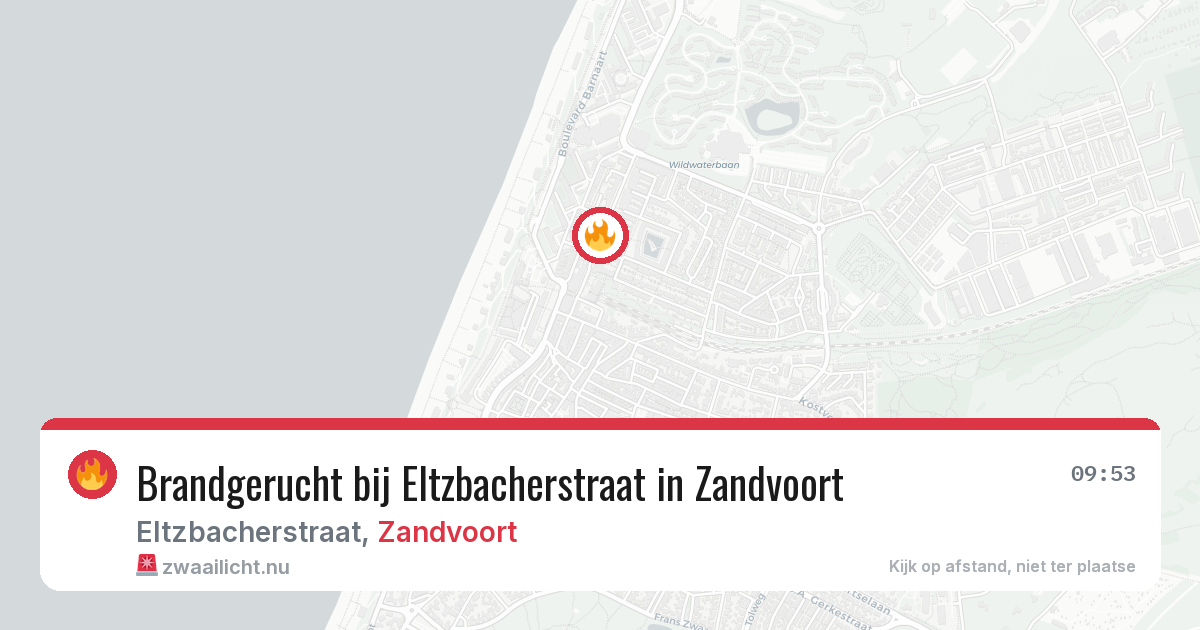 Brandgerucht bij Eltzbacherstraat in Zandvoort — 30 mei 2026