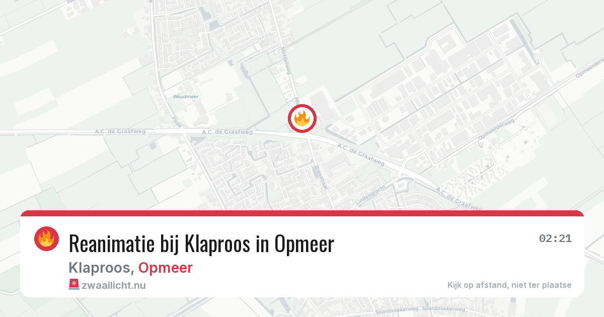Reanimatie bij Klaproos in Opmeer — 13 apr 2026