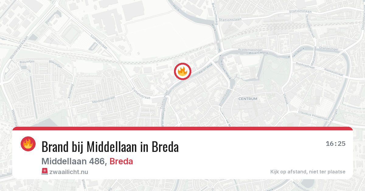 Brand bij Middellaan in Breda — 18 jul 2026