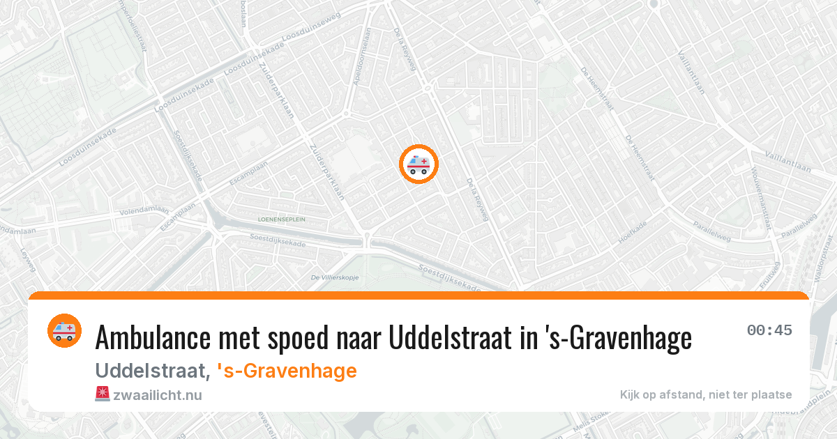 Ambulance met spoed naar Uddelstraat in 's-Gravenhage — 19 mrt 2026