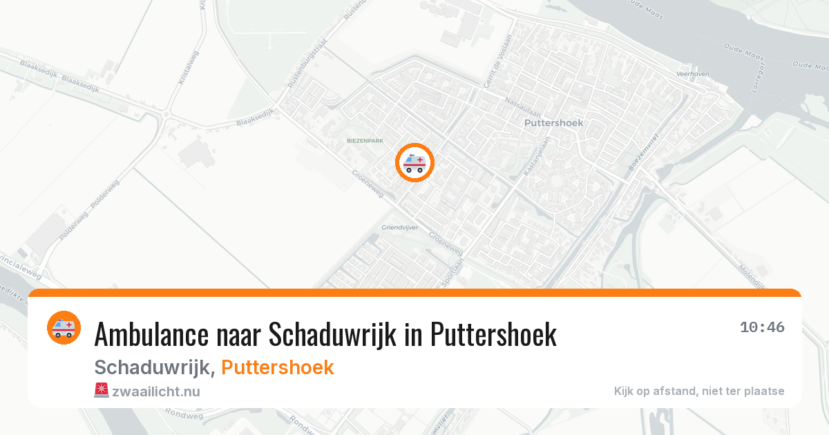 Ambulance naar Schaduwrijk in Puttershoek — 27 mei 2026