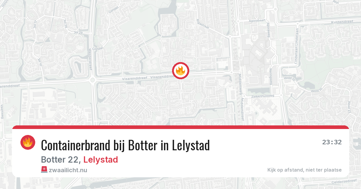 Containerbrand bij Botter in Lelystad — 22 apr 2026