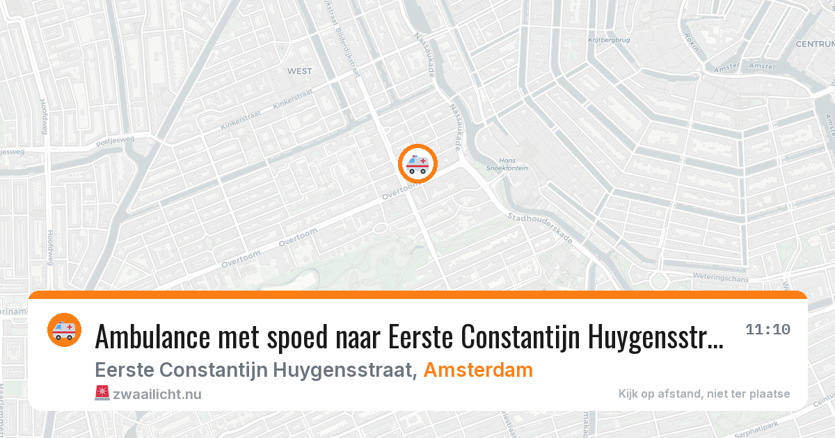 Ambulance met spoed naar Eerste Constantijn Huygensstraat in Amsterdam — 10 mrt 2026