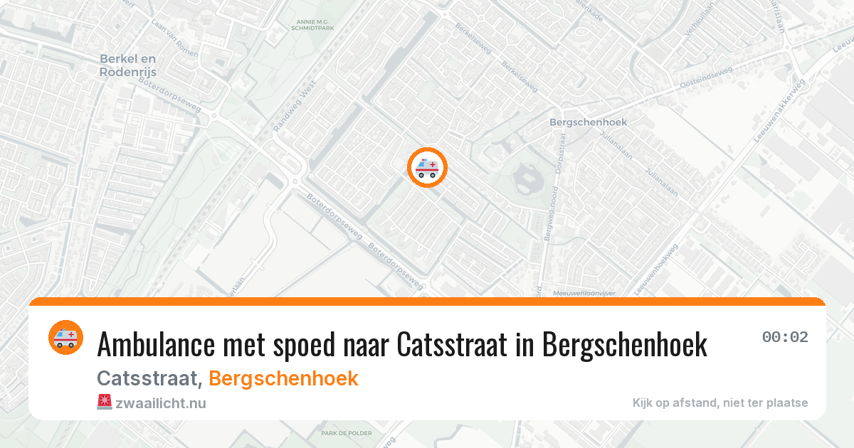 Ambulance met spoed naar Catsstraat in Bergschenhoek — 12 jul 2026