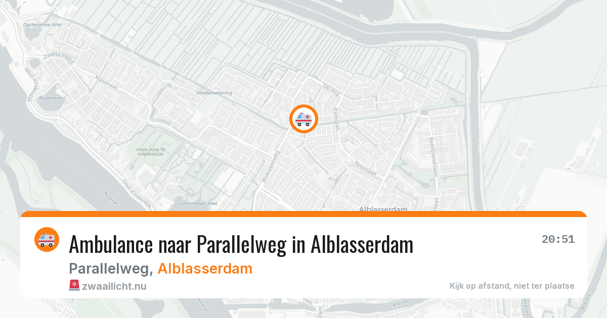 Ambulance naar Parallelweg in Alblasserdam — 20 jul 2026