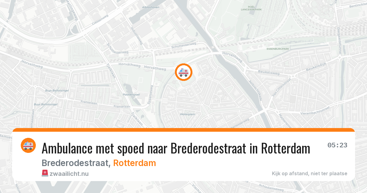 Ambulance met spoed naar Brederodestraat in Rotterdam — 19 mei 2026