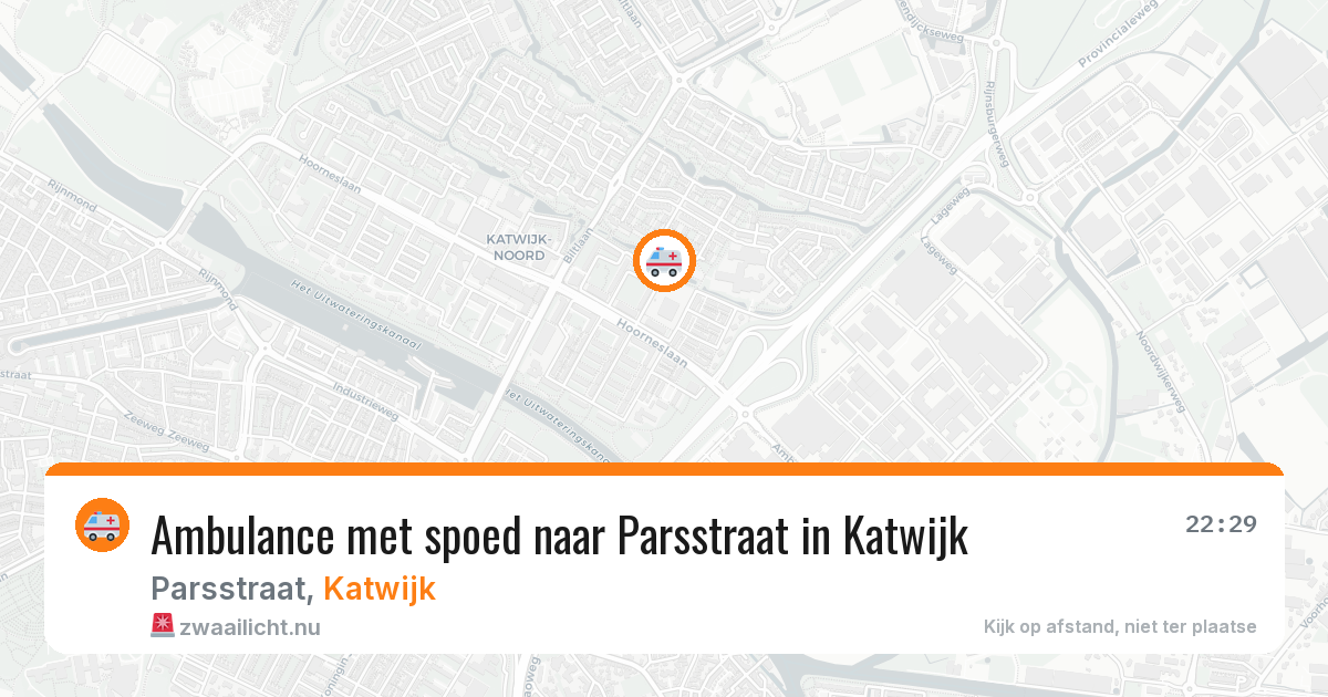 Ambulance met spoed naar Parsstraat in Katwijk — 20 jul 2026