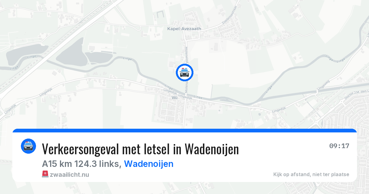 Verkeersongeval met letsel in Wadenoijen — 29 mei 2026