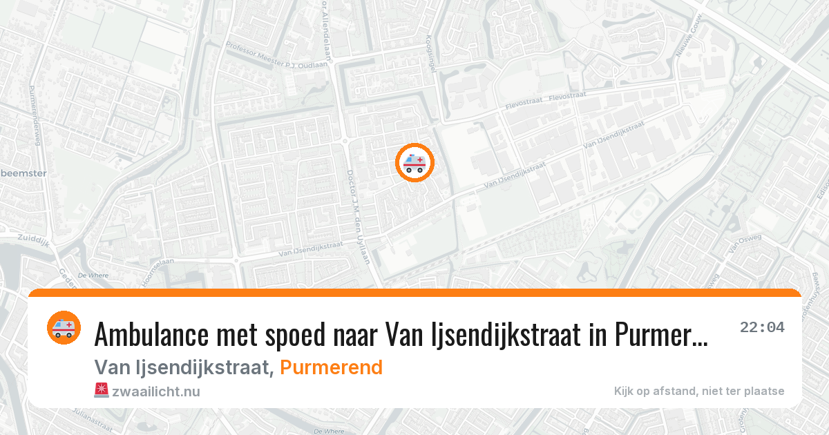 Ambulance met spoed naar Van Ijsendijkstraat in Purmerend — 18 jul 2026