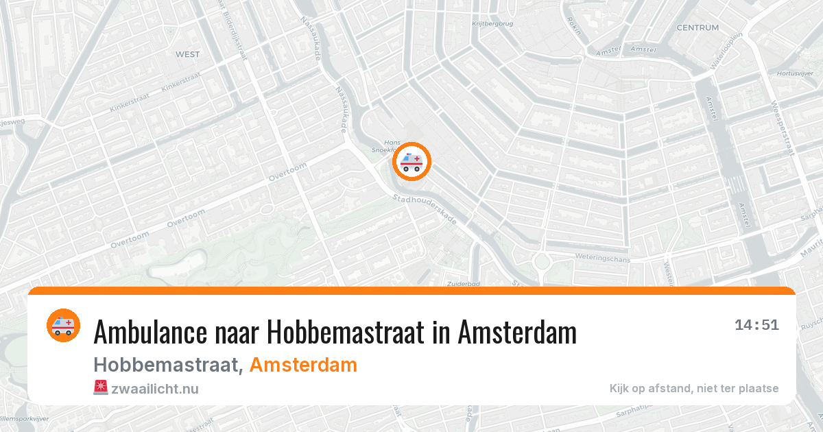 Ambulance naar Hobbemastraat in Amsterdam — 17 jul 2026