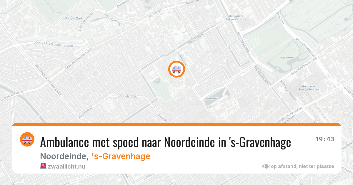 Ambulance met spoed naar Noordeinde in 's-Gravenhage — 18 mei 2026