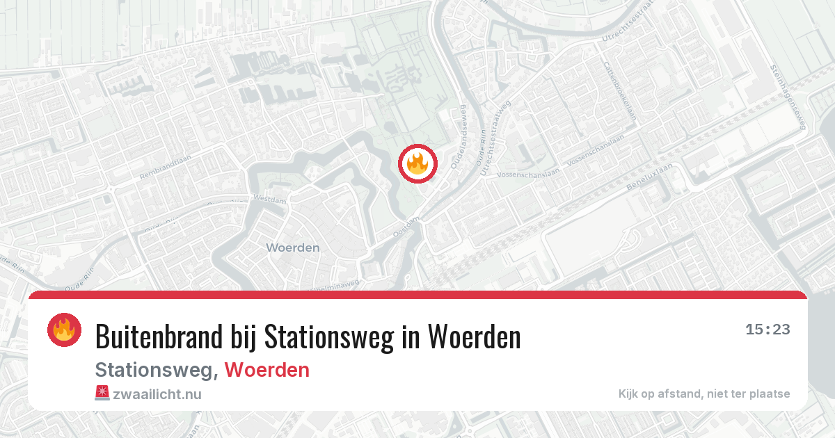 Buitenbrand bij Stationsweg in Woerden — 24 mei 2026