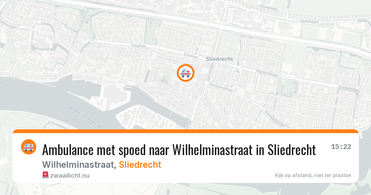 Ambulance met spoed naar Wilhelminastraat in Sliedrecht — 20 jan 2026