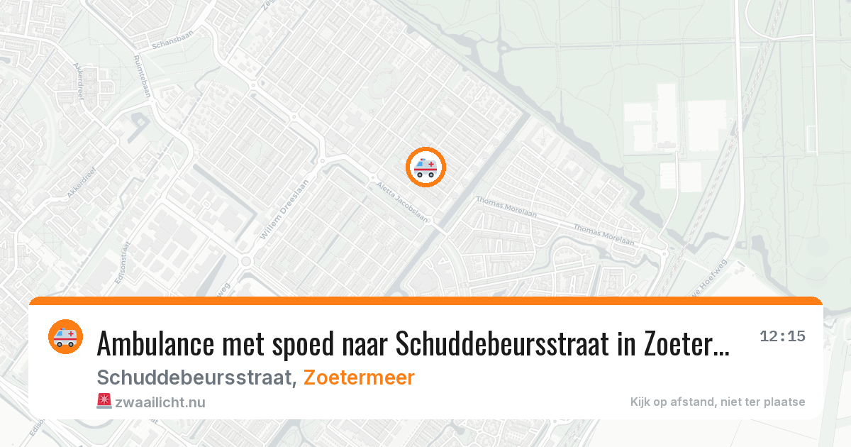 Ambulance met spoed naar Schuddebeursstraat in Zoetermeer — 23 mei 2026