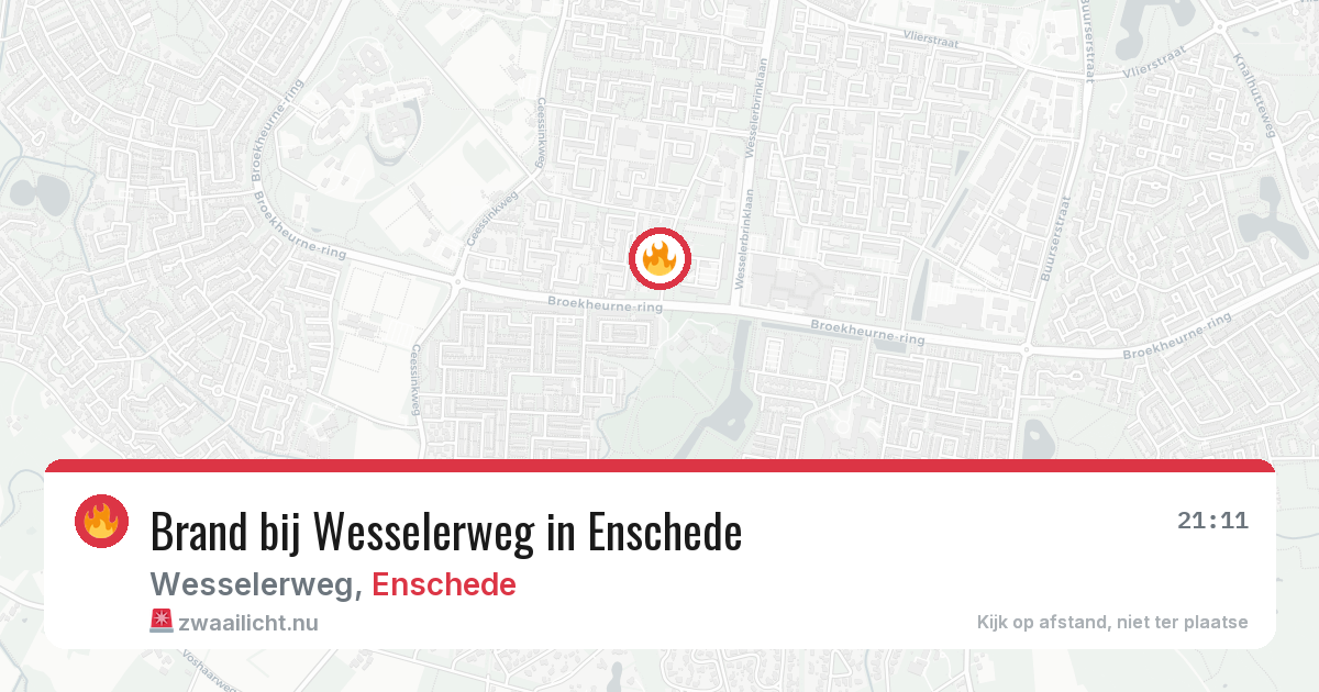 Brand bij Wesselerweg in Enschede — 1 jul 2026