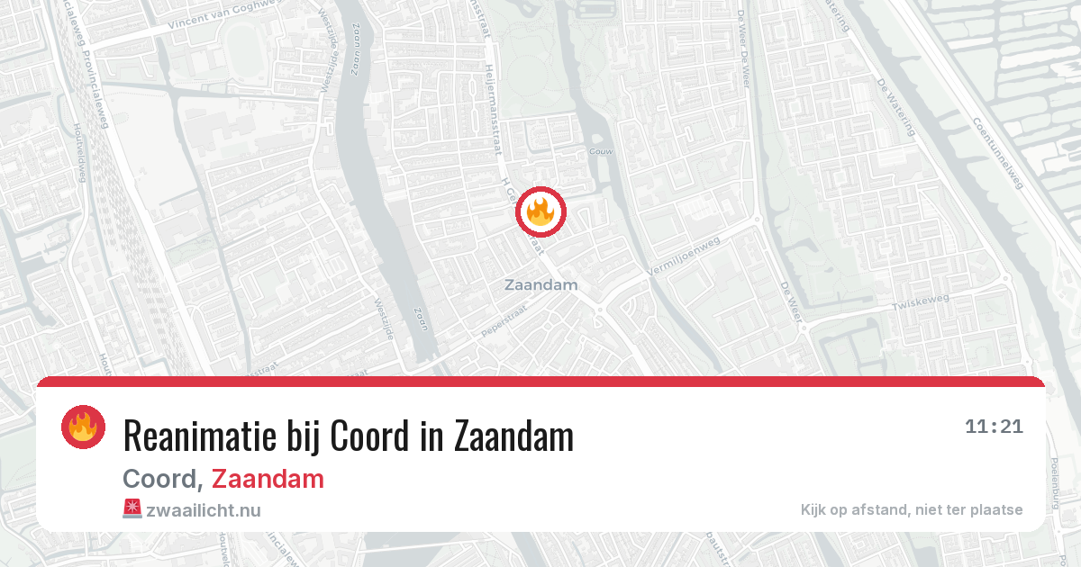 Reanimatie bij Coord in Zaandam — 5 jun 2026