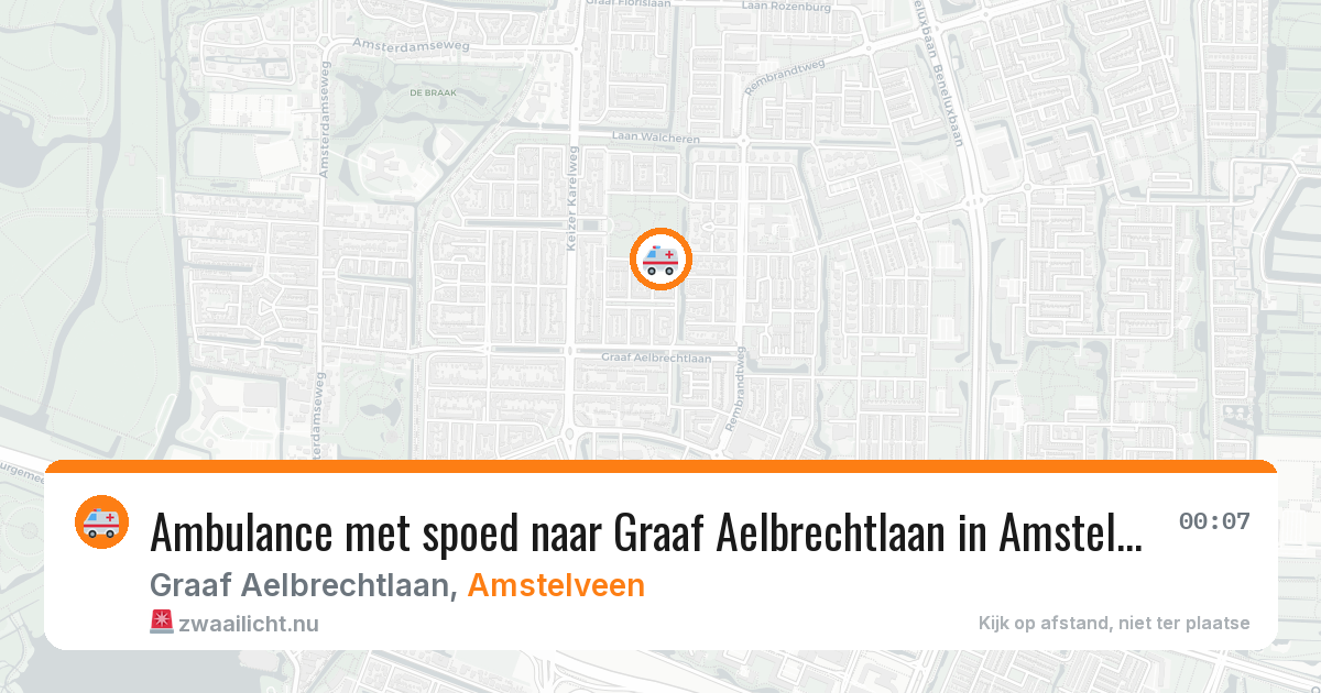 Ambulance met spoed naar Graaf Aelbrechtlaan in Amstelveen — 31 mei 2026