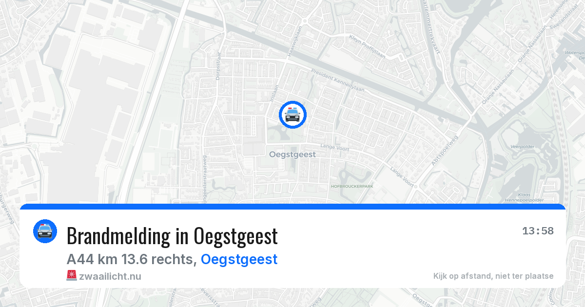 Brandmelding in Oegstgeest — 26 jul 2026