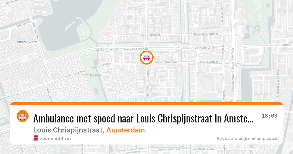 Ambulance met spoed naar Louis Chrispijnstraat in Amsterdam — 19 mrt 2026