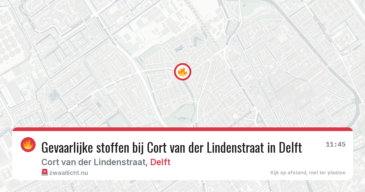 Gevaarlijke stoffen bij Cort van der Lindenstraat in Delft — 23 jan 2026