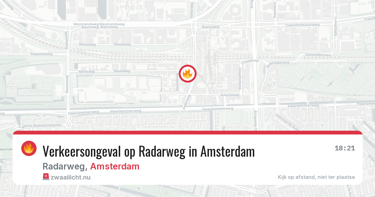 Verkeersongeval op Radarweg in Amsterdam — 9 jun 2026