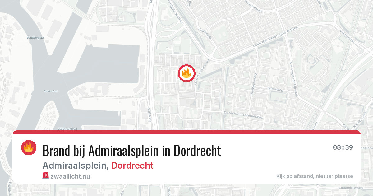 Brand bij Admiraalsplein in Dordrecht — 1 jun 2026