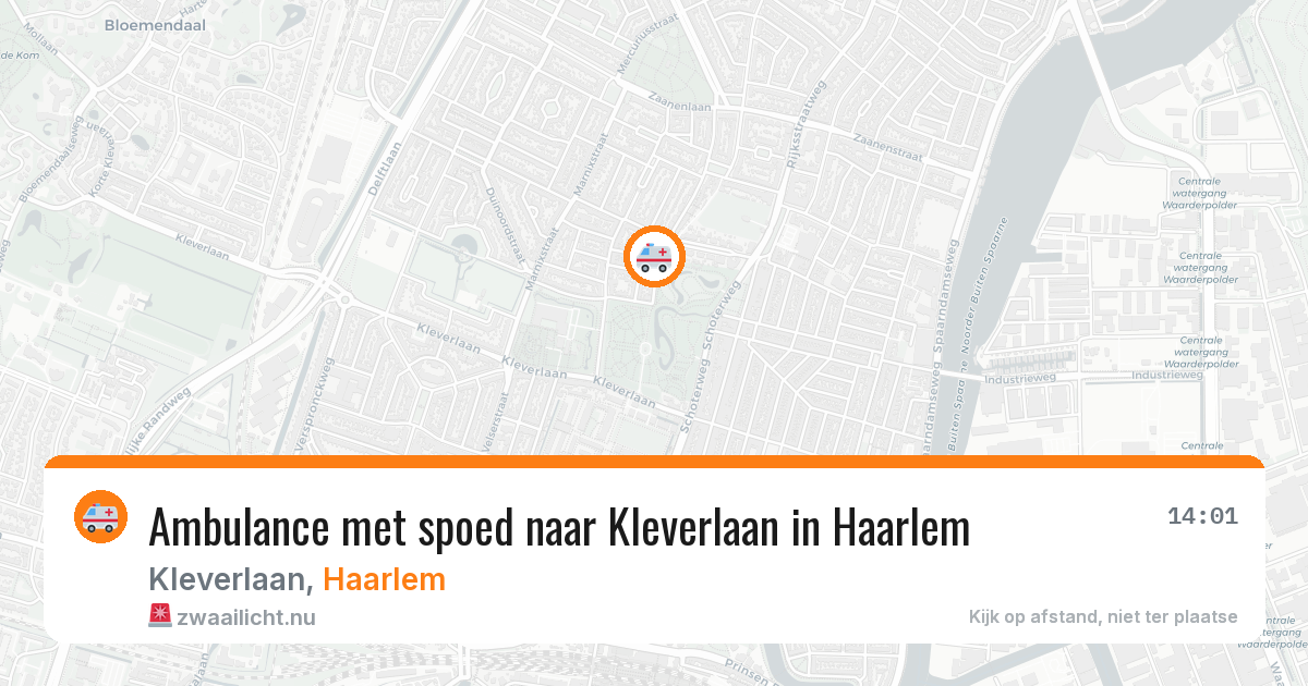 Ambulance met spoed naar Kleverlaan in Haarlem — 19 jul 2026