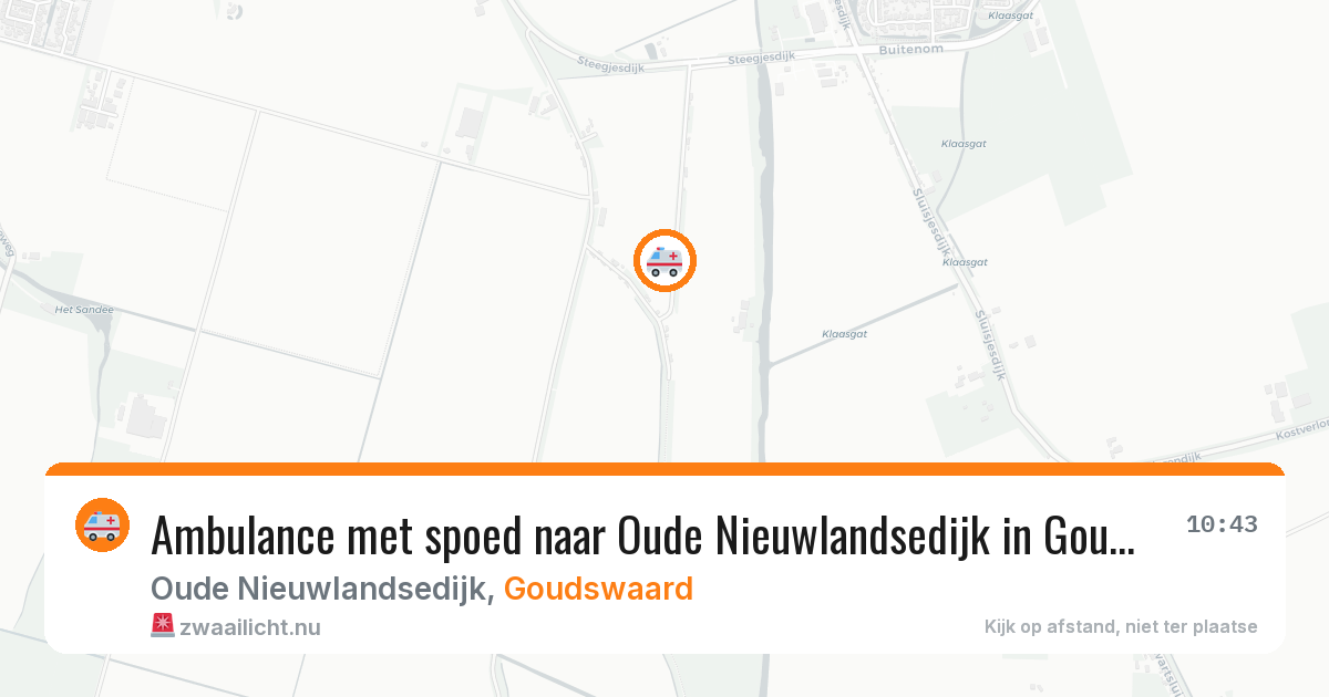 Ambulance met spoed naar Oude Nieuwlandsedijk in Goudswaard — 19 jan 2026