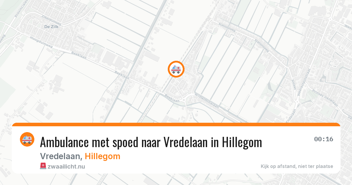 Ambulance met spoed naar Vredelaan in Hillegom — 24 jul 2026