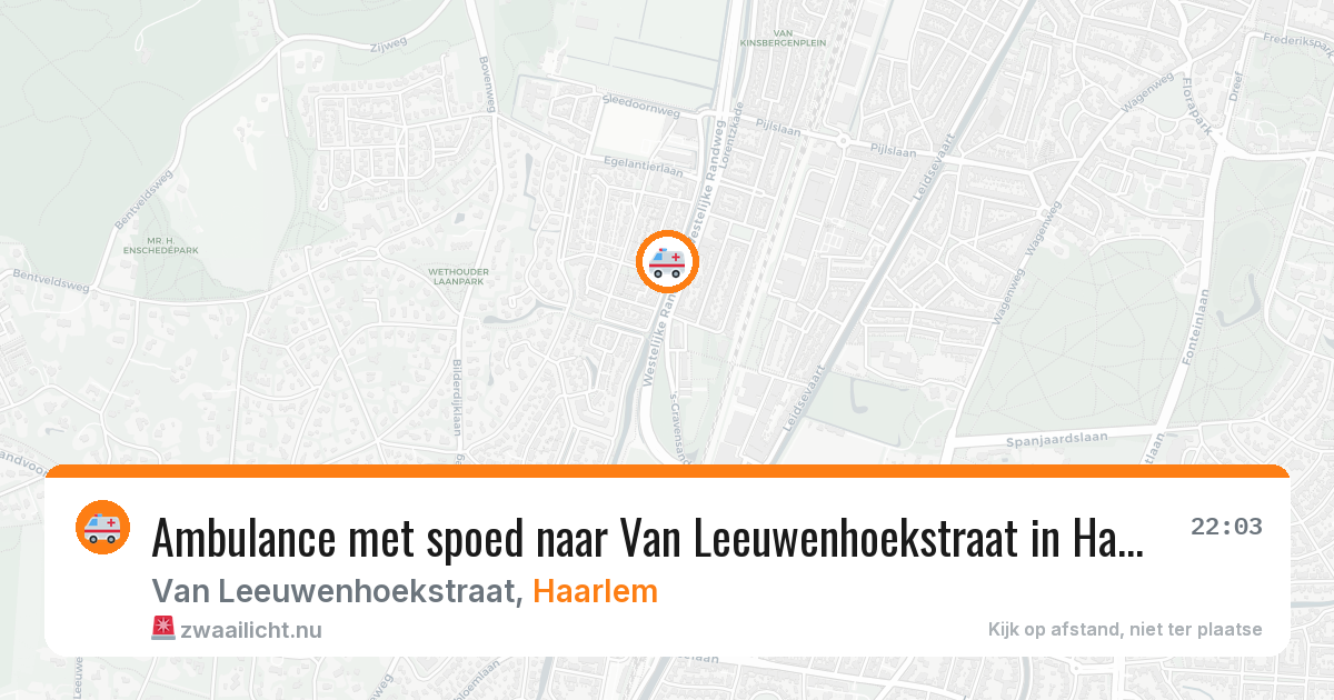 Ambulance met spoed naar Van Leeuwenhoekstraat in Haarlem — 27 mei 2026