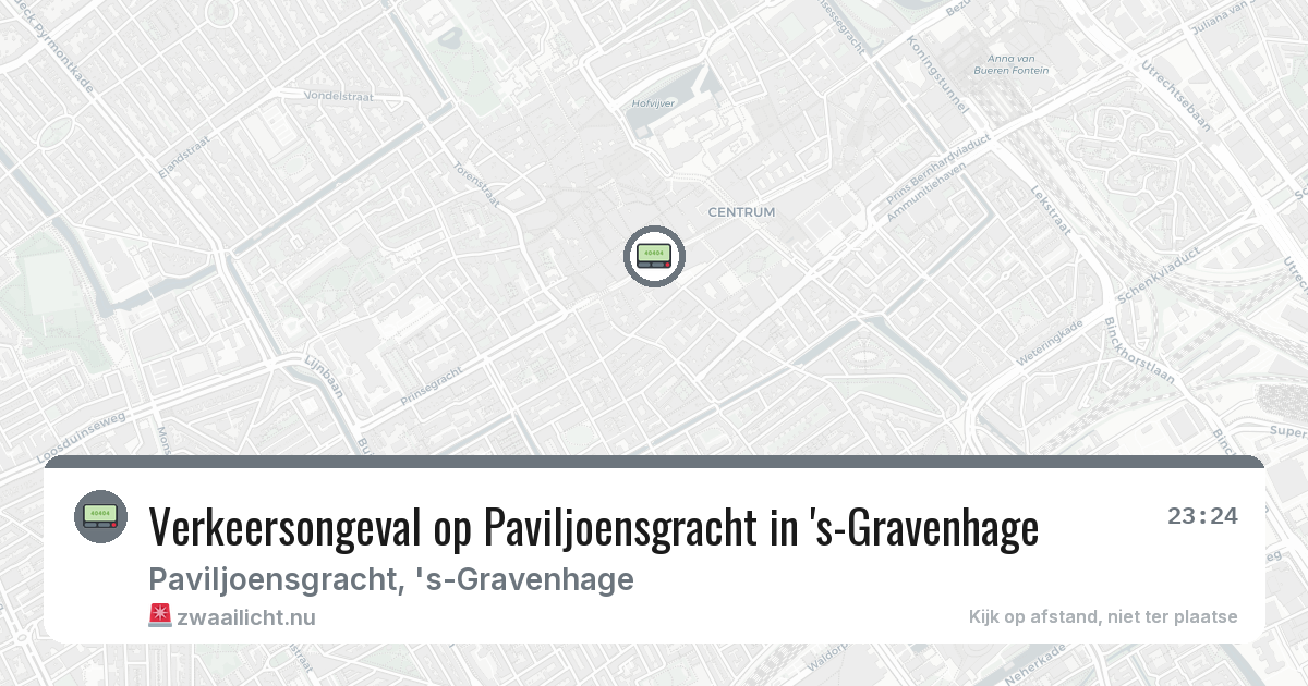 Verkeersongeval op Paviljoensgracht in 's-Gravenhage — 7 mrt 2026