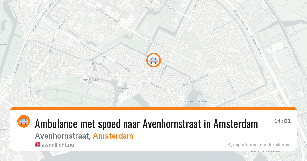 Ambulance met spoed naar Avenhornstraat in Amsterdam — 1 apr 2026