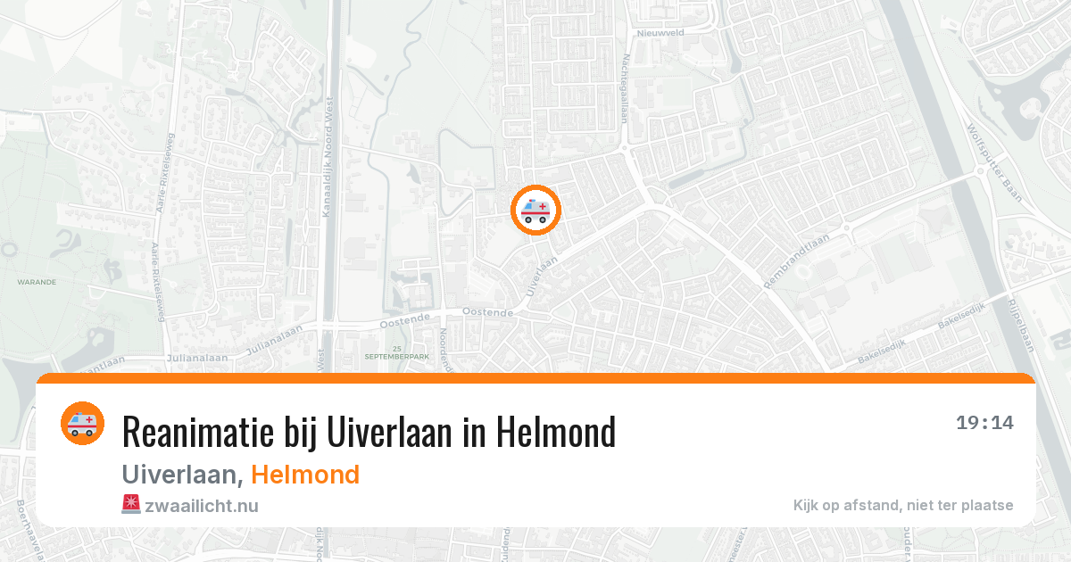 Reanimatie bij Uiverlaan in Helmond — 3 apr 2026