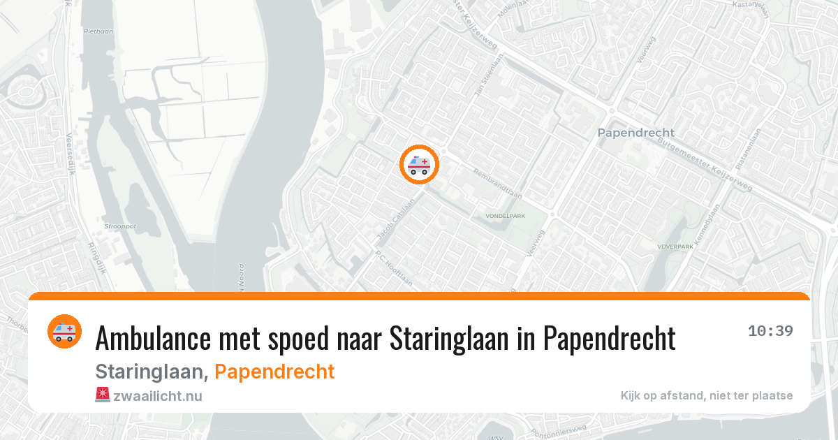 Ambulance met spoed naar Staringlaan in Papendrecht — 2 mei 2026
