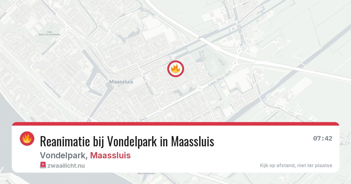 Reanimatie bij Vondelpark in Maassluis — 22 jul 2026
