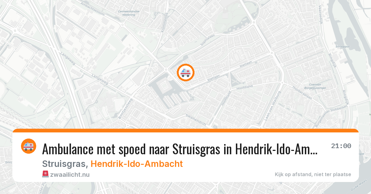 Ambulance met spoed naar Struisgras in Hendrik-Ido-Ambacht — 10 mei 2026