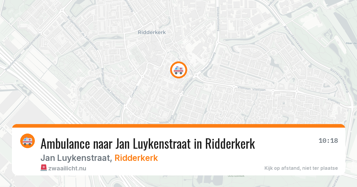 Ambulance naar Jan Luykenstraat in Ridderkerk — 25 jul 2026