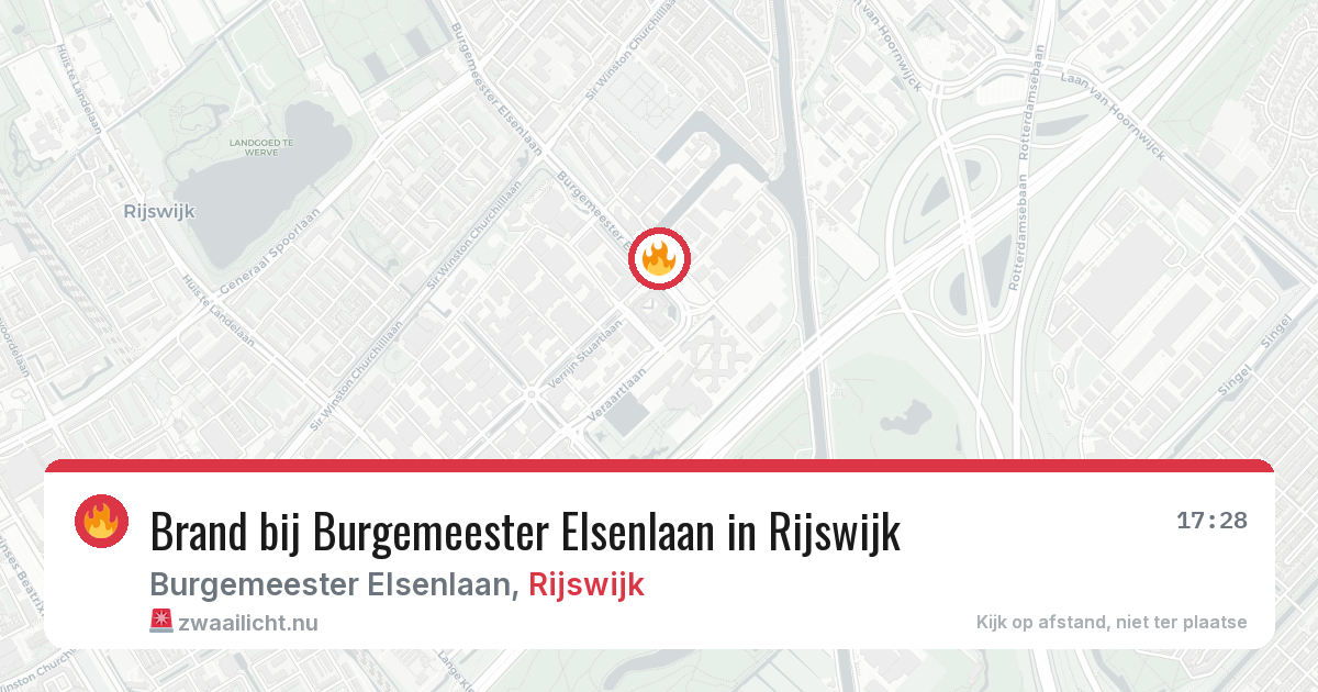 Brand bij Burgemeester Elsenlaan in Rijswijk — 17 jul 2026