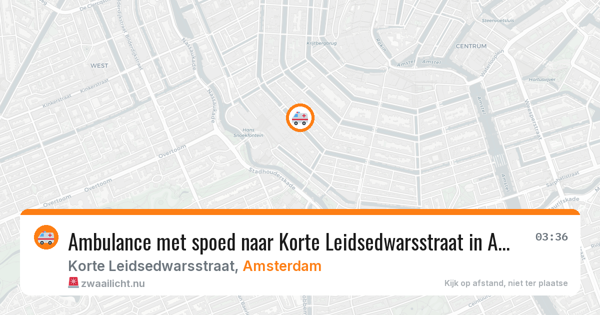 Ambulance met spoed naar Korte Leidsedwarsstraat in Amsterdam — 10 mei 2026